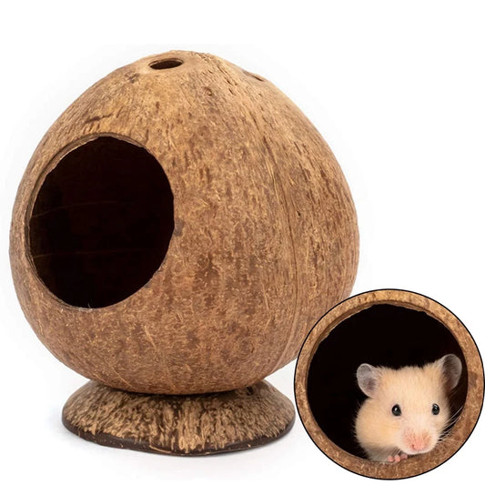 Adorable Guinea-Pig/Hamster Coconut Shell Nest/Small Animal Hideout